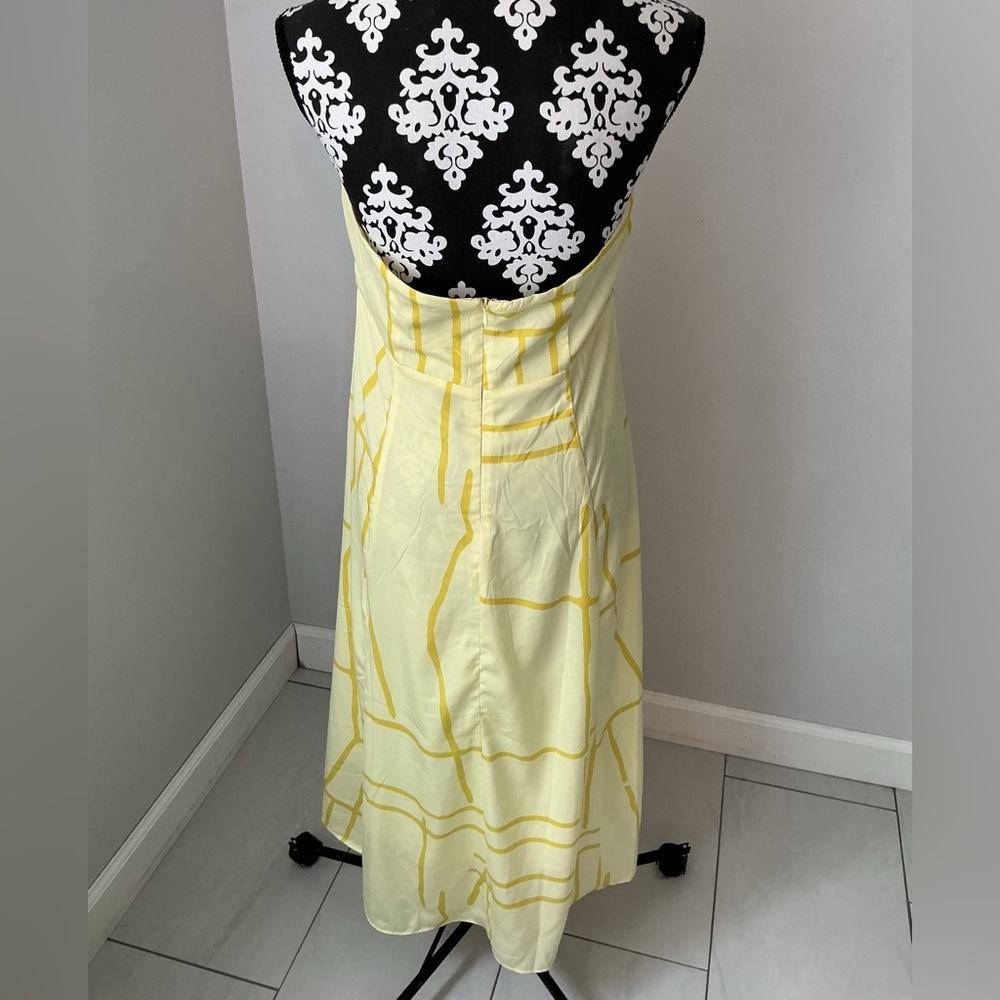 Banana Republic Strapless Dress in Light Yellow Sz 12 - Picture 4 of 15